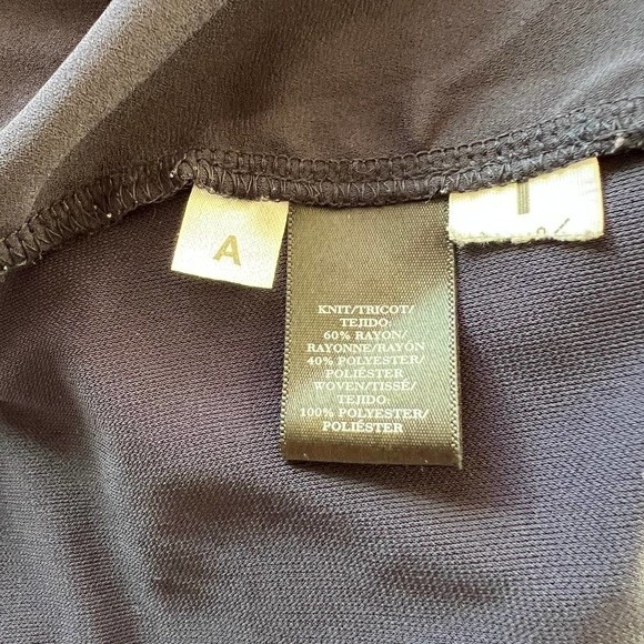 Ann Taylor Petite Navy Blue sheer pleated  long sleeve top size S academia work - Picture 14 of 14